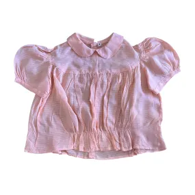 1950's Sheer Peach Peter Pan Collar Cropped Top  /  4-5Y