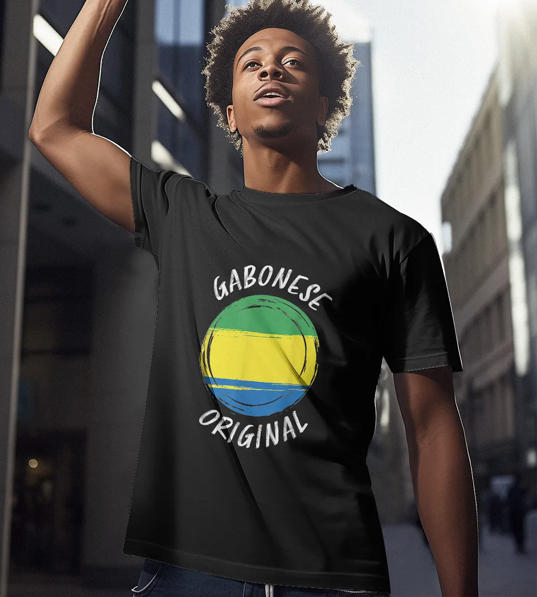 1sttheworld T-Shirt - Gabonese Original T-Shirt Black A35