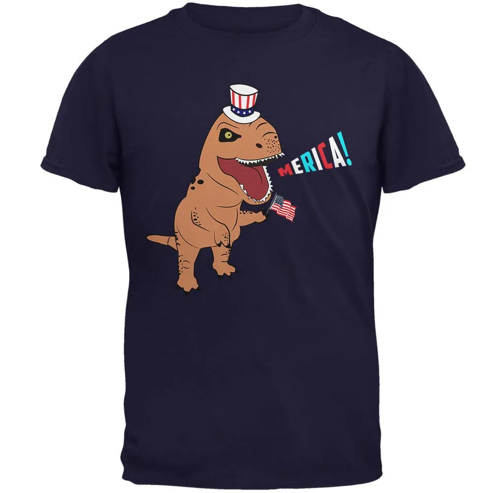 4th Of July Merica Patriotic T-Rex Dinosaur Mens T Shirt