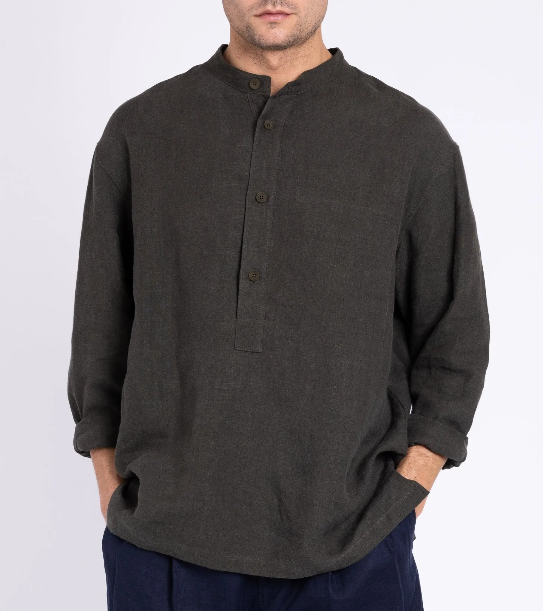 A Kind of Guise Linen Pace Pocket Shirt: Arabica