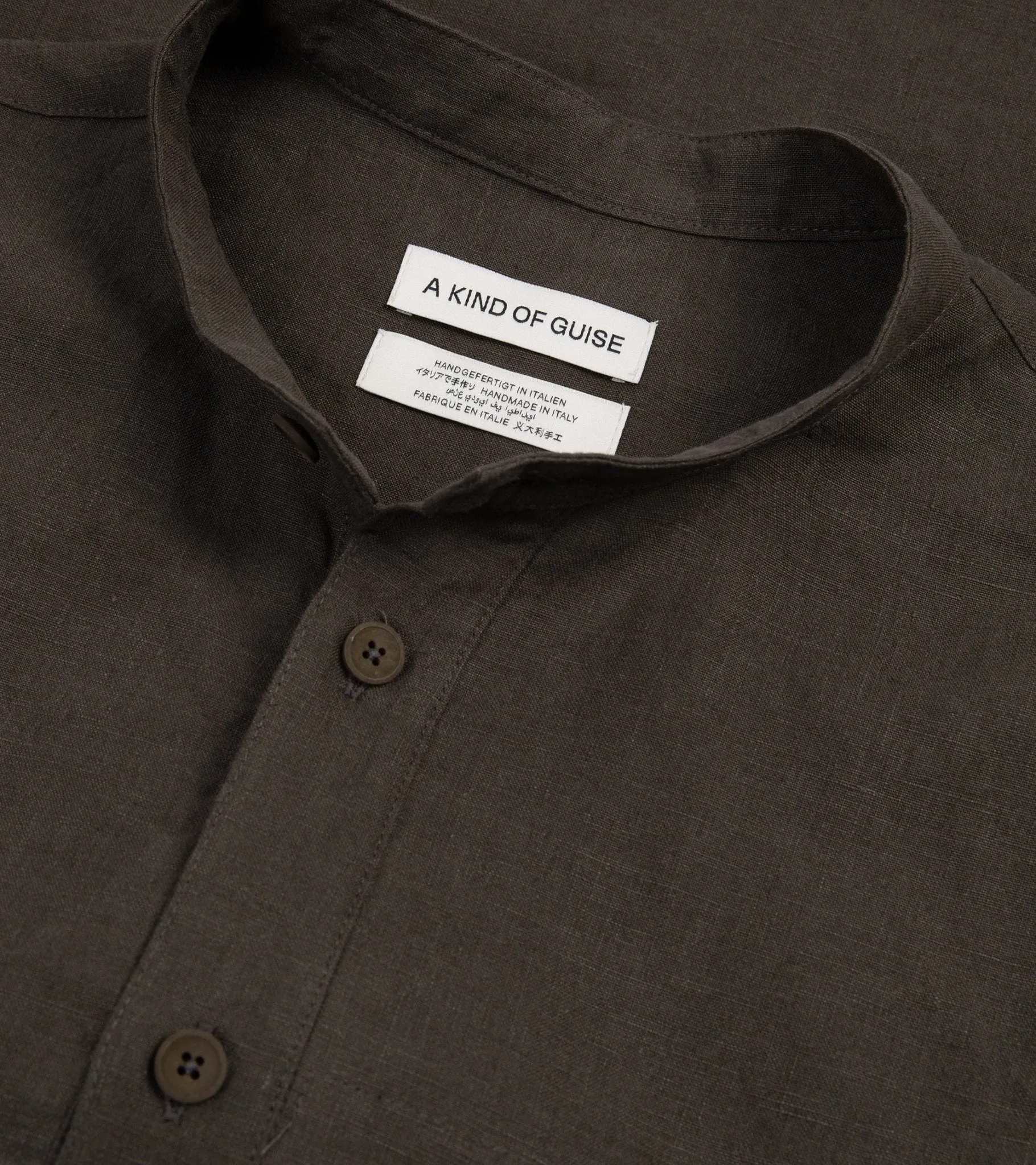 A Kind of Guise Linen Pace Pocket Shirt: Arabica