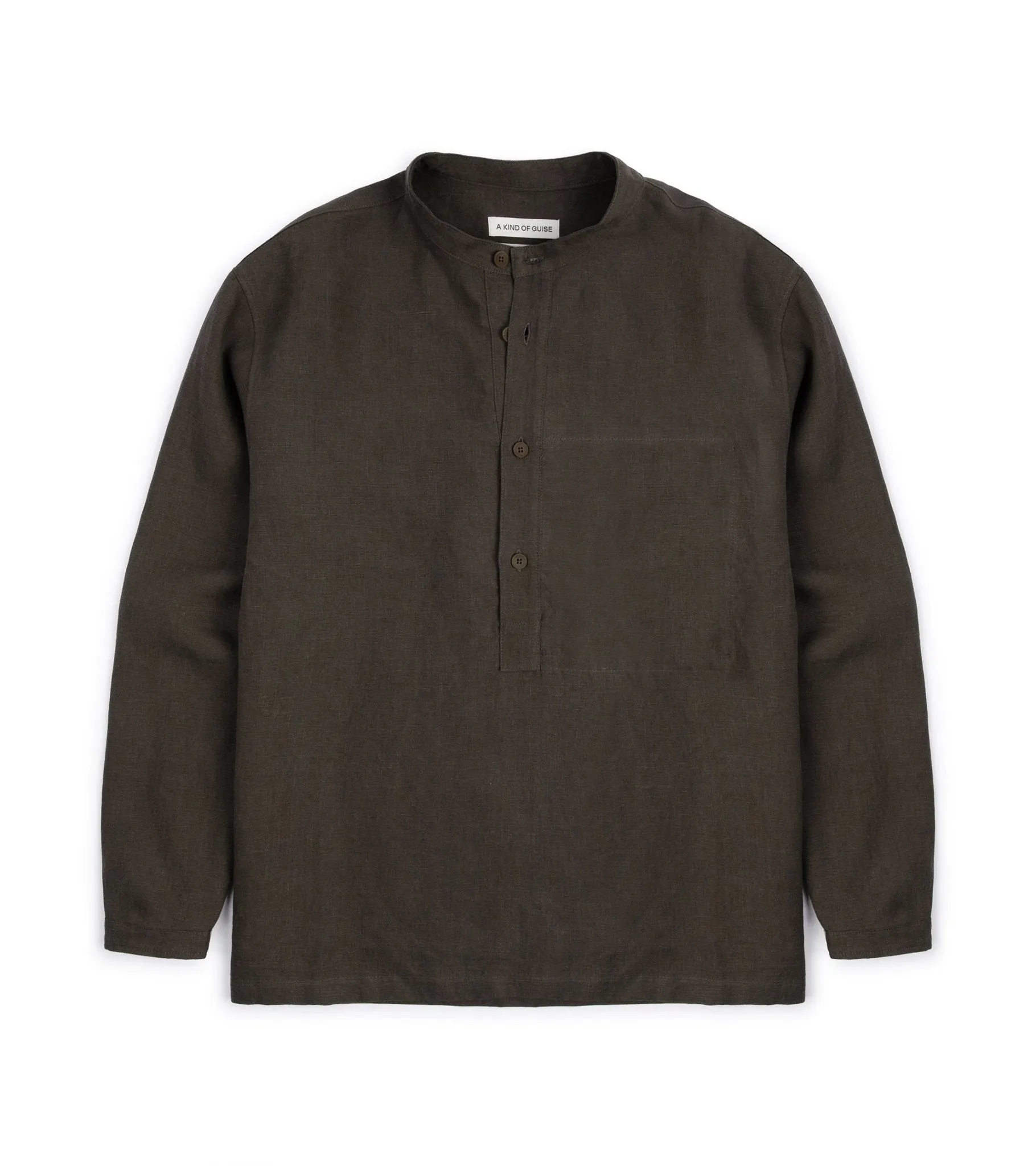 A Kind of Guise Linen Pace Pocket Shirt: Arabica