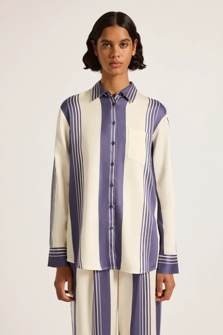 Albion Tencel Shirt Storm Stripe