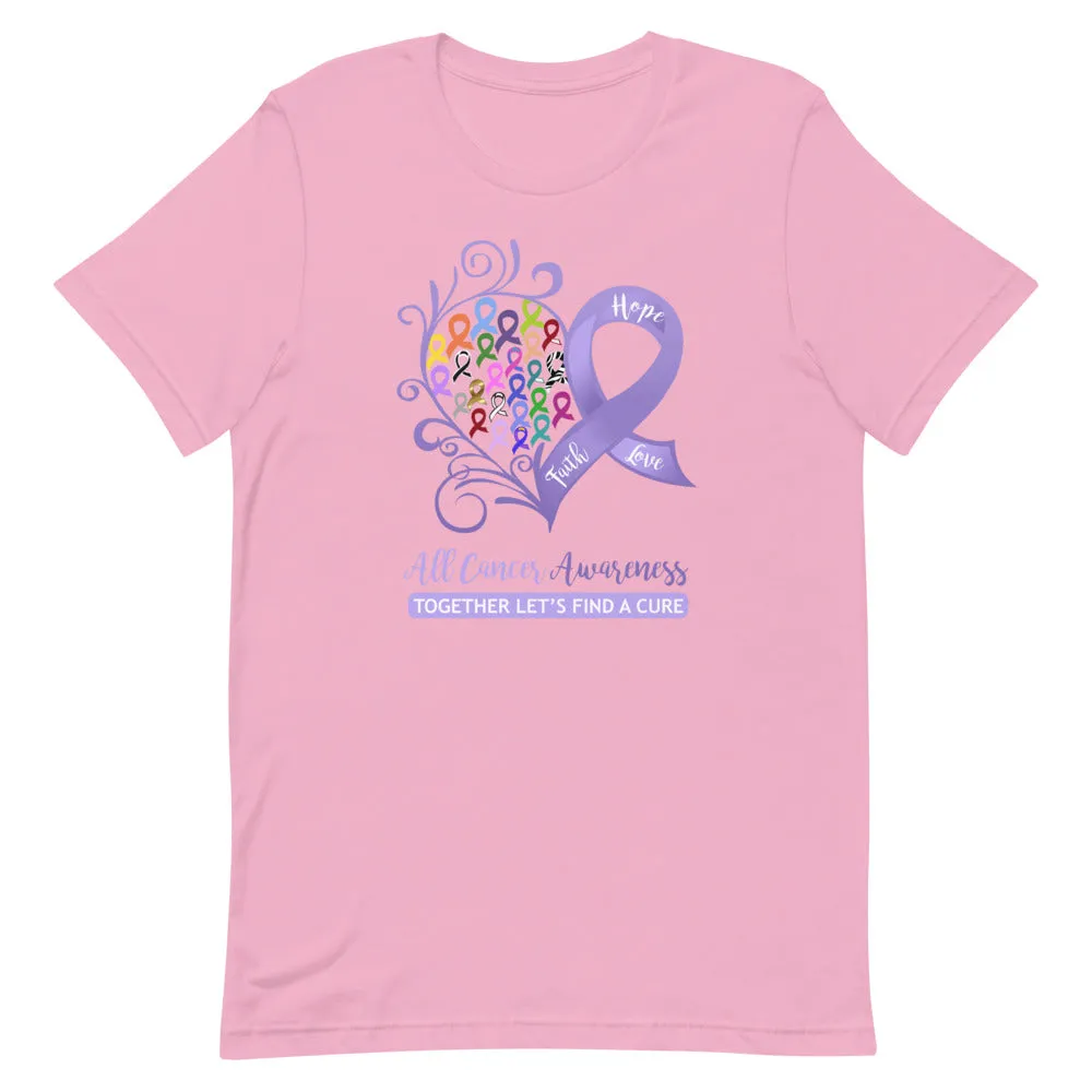 All Cancer Awareness Heart T-Shirt - Light Colors