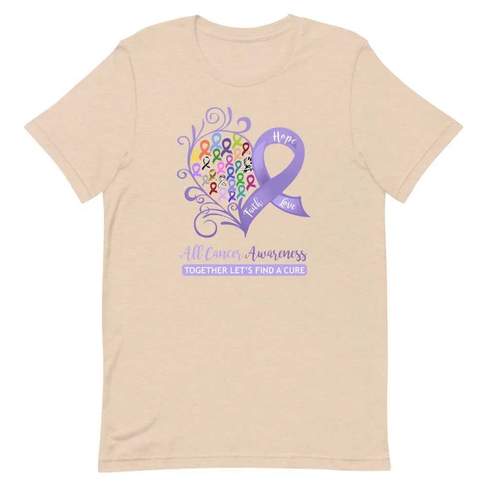 All Cancer Awareness Heart T-Shirt - Light Colors