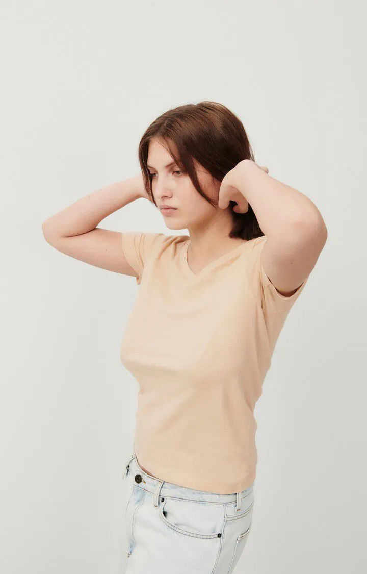 American Vintage V Neck Gamipy Tee in Desert