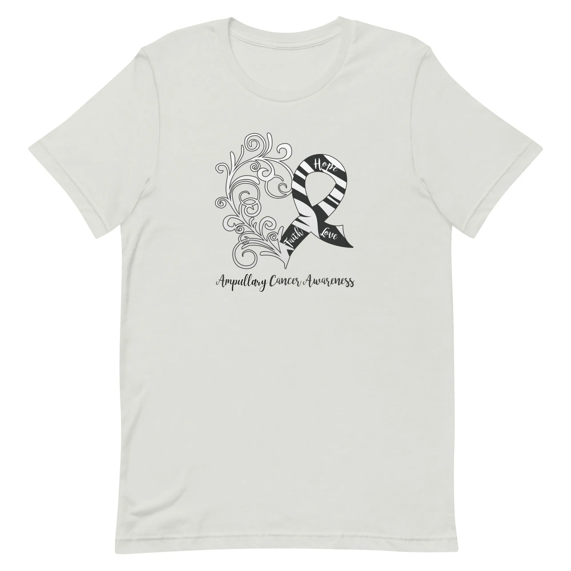 Ampullary Cancer Awareness Heart T-Shirt - Light Colors