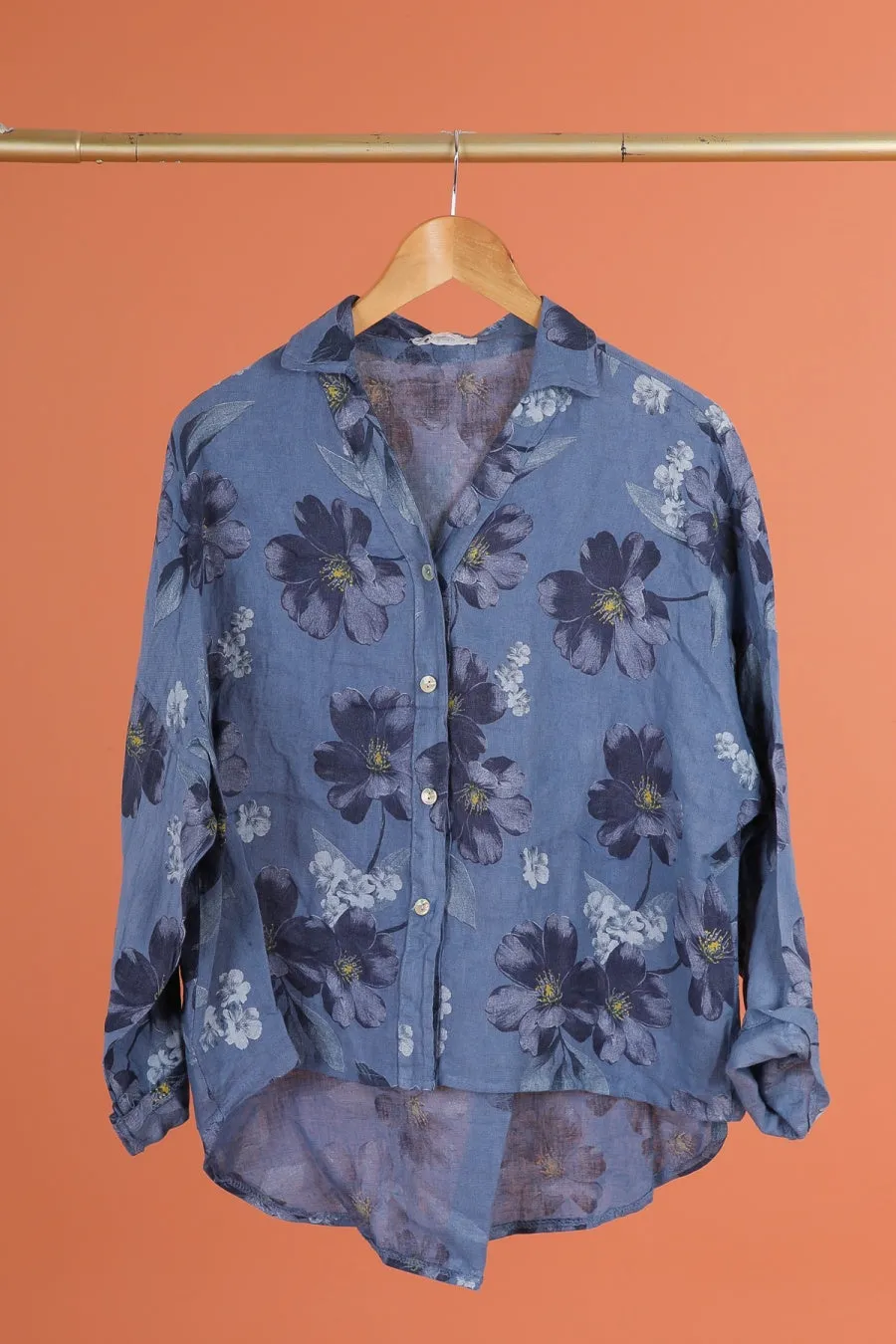 Anne   Kate Italian Belluno Floral Linen Shirt