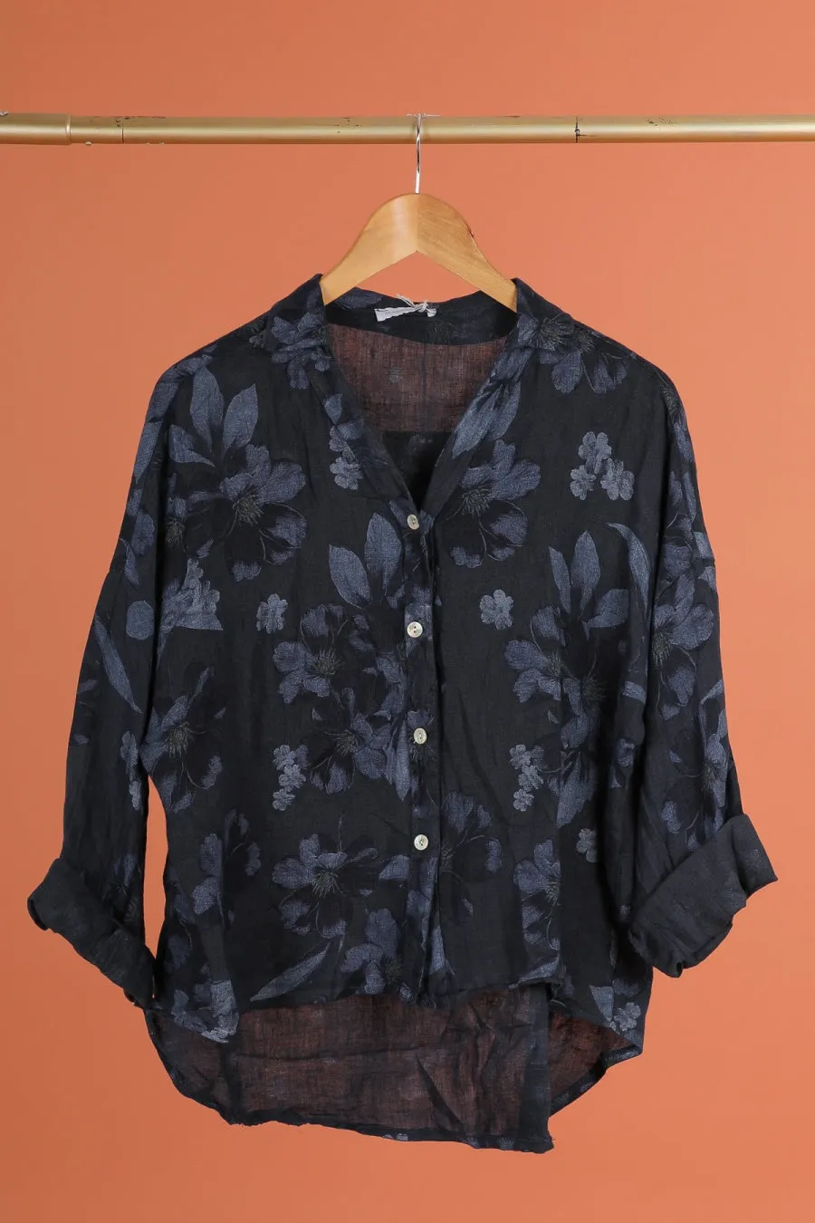 Anne   Kate Italian Belluno Floral Linen Shirt