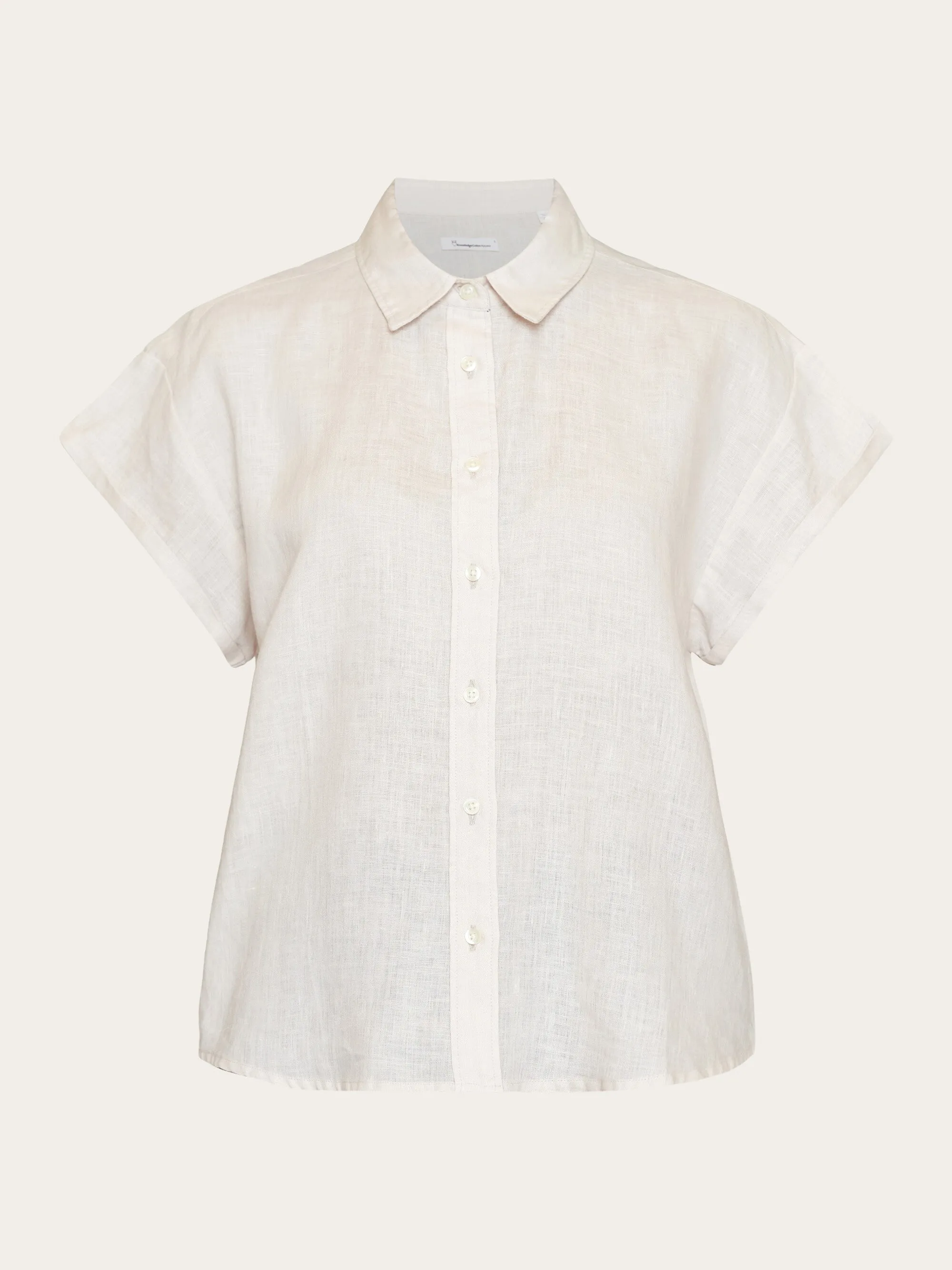 ASTER fold up short sleeve linen shirt - Light feather gray