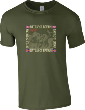 Battle of Britain Spitfire and Pilot Montage T-Shirt