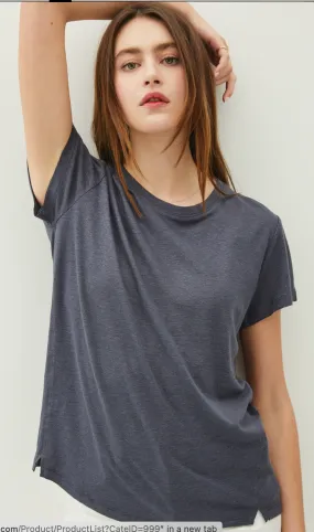 Be Cool Classic Round Neck Split Hem T-Shirt