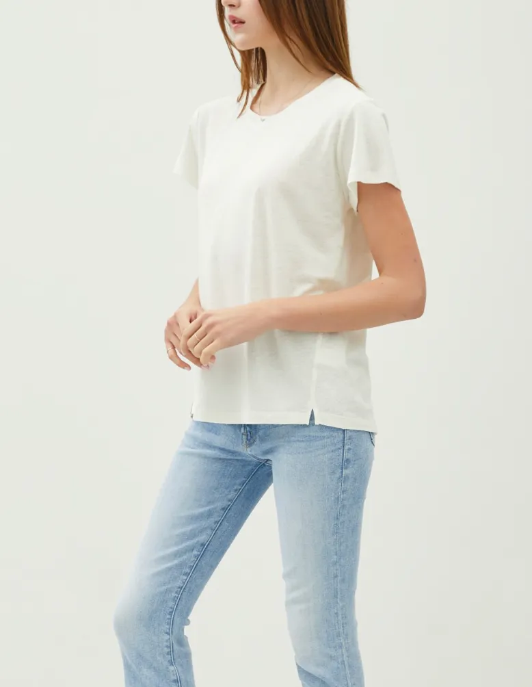 Be Cool Classic Round Neck Split Hem T-Shirt