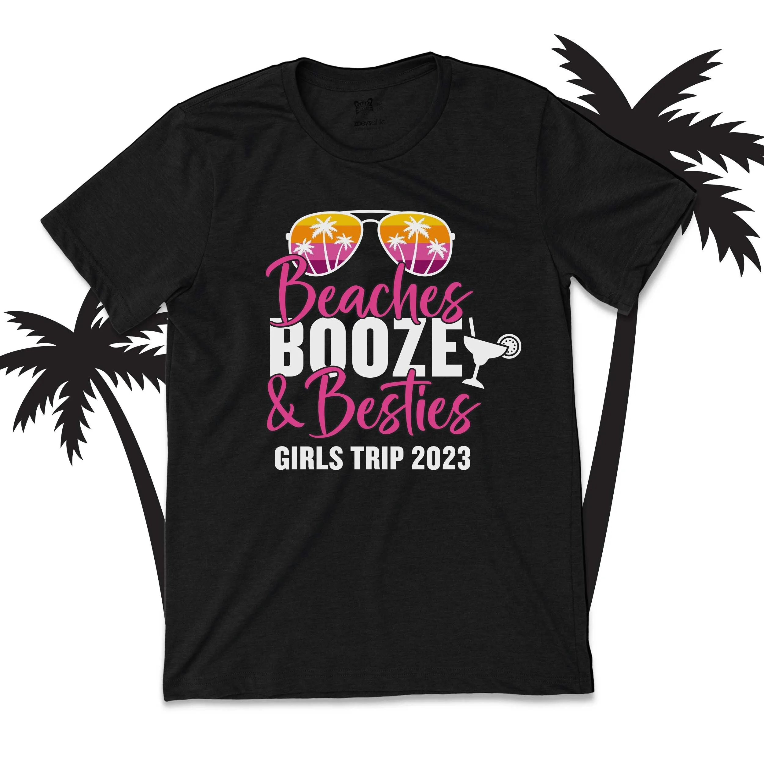 Beaches Booze & Besties - girls Trip shirts - summer vacation shirt - vacation besties shirts - 22SUM-008