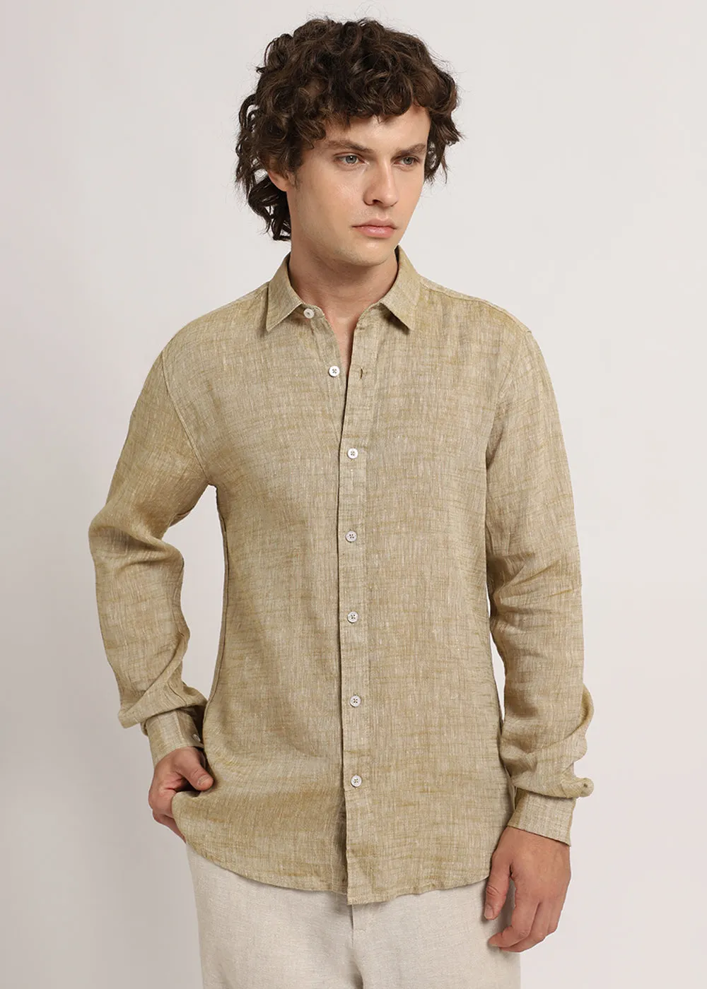 Beige Linen Shirt