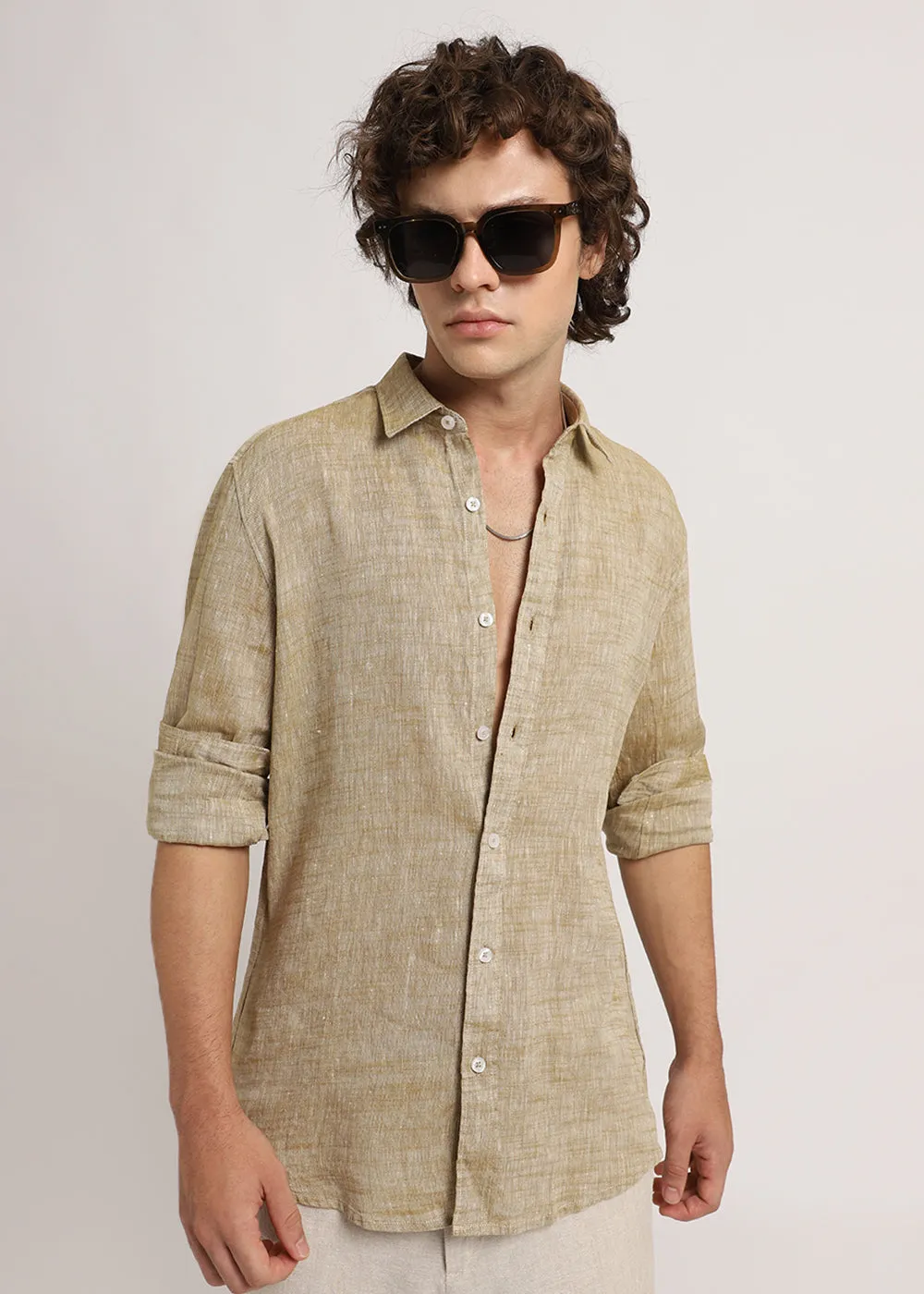 Beige Linen Shirt