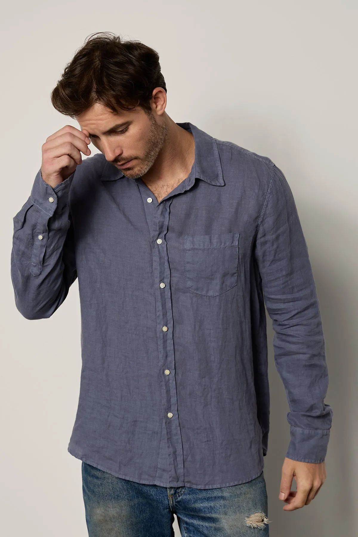 BENTON LINEN BUTTON-UP SHIRT