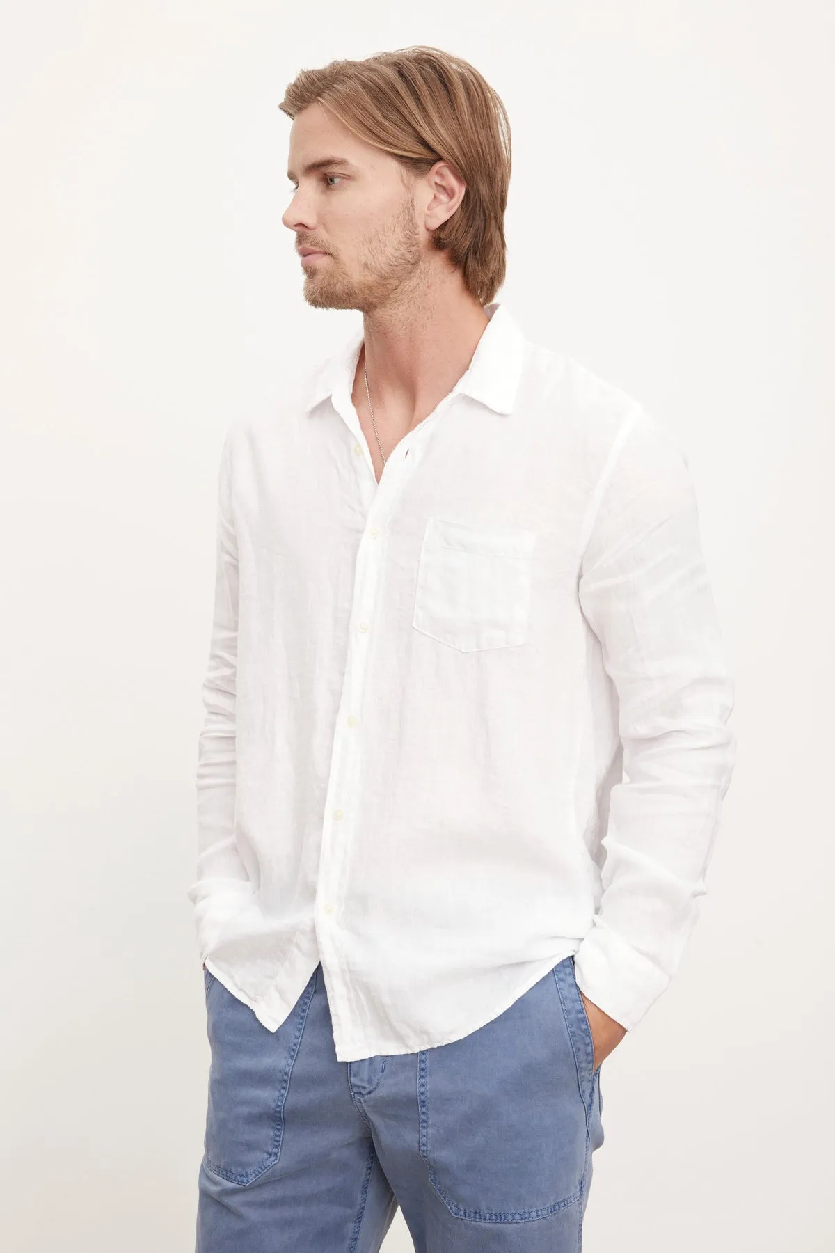 BENTON LINEN BUTTON-UP SHIRT