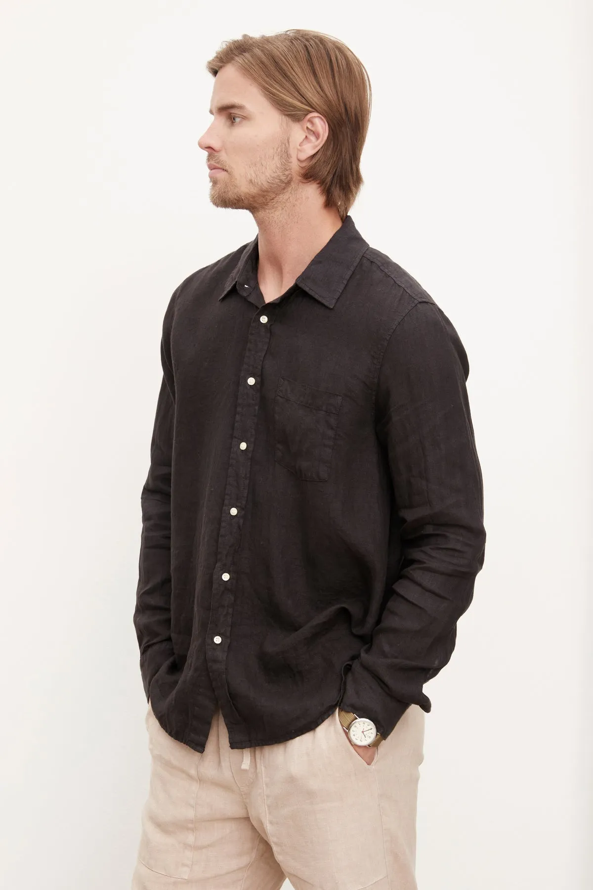 BENTON LINEN BUTTON-UP SHIRT