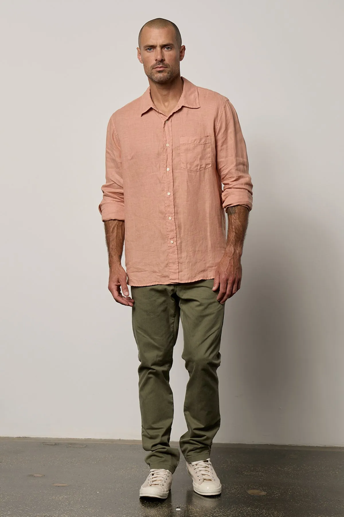 BENTON LINEN BUTTON-UP SHIRT