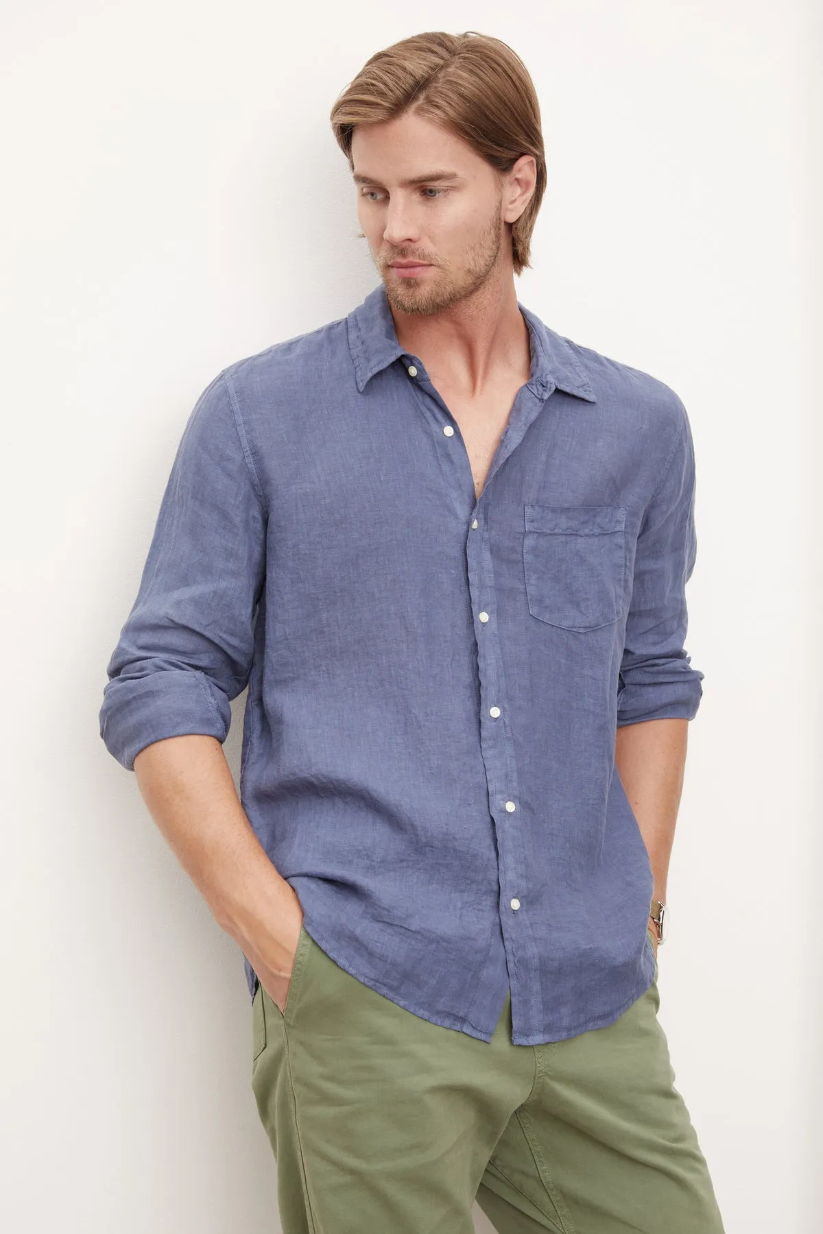 BENTON LINEN BUTTON-UP SHIRT