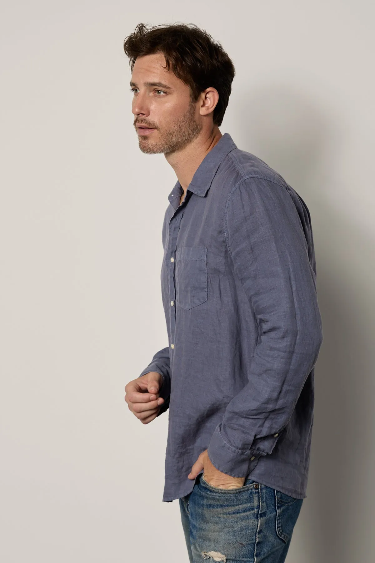 BENTON LINEN BUTTON-UP SHIRT