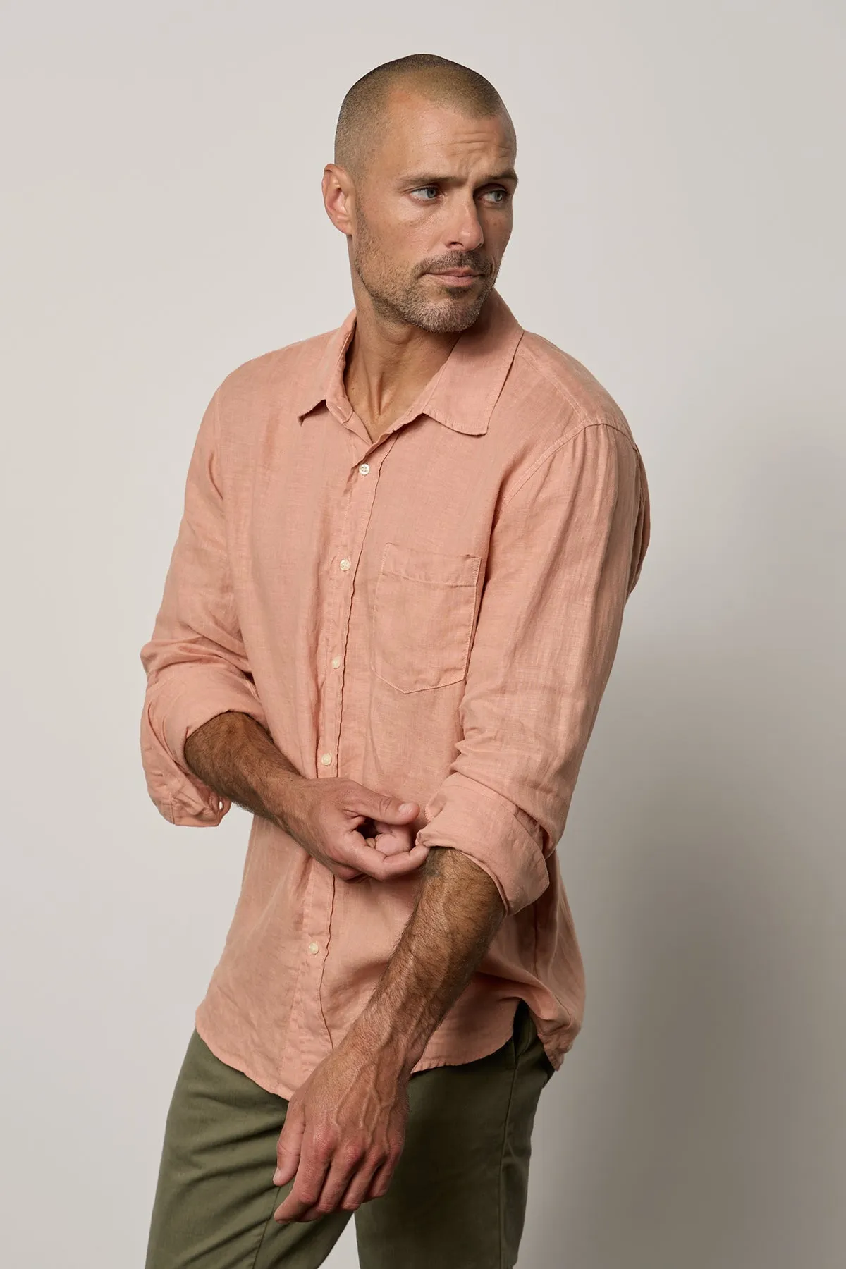 BENTON LINEN BUTTON-UP SHIRT