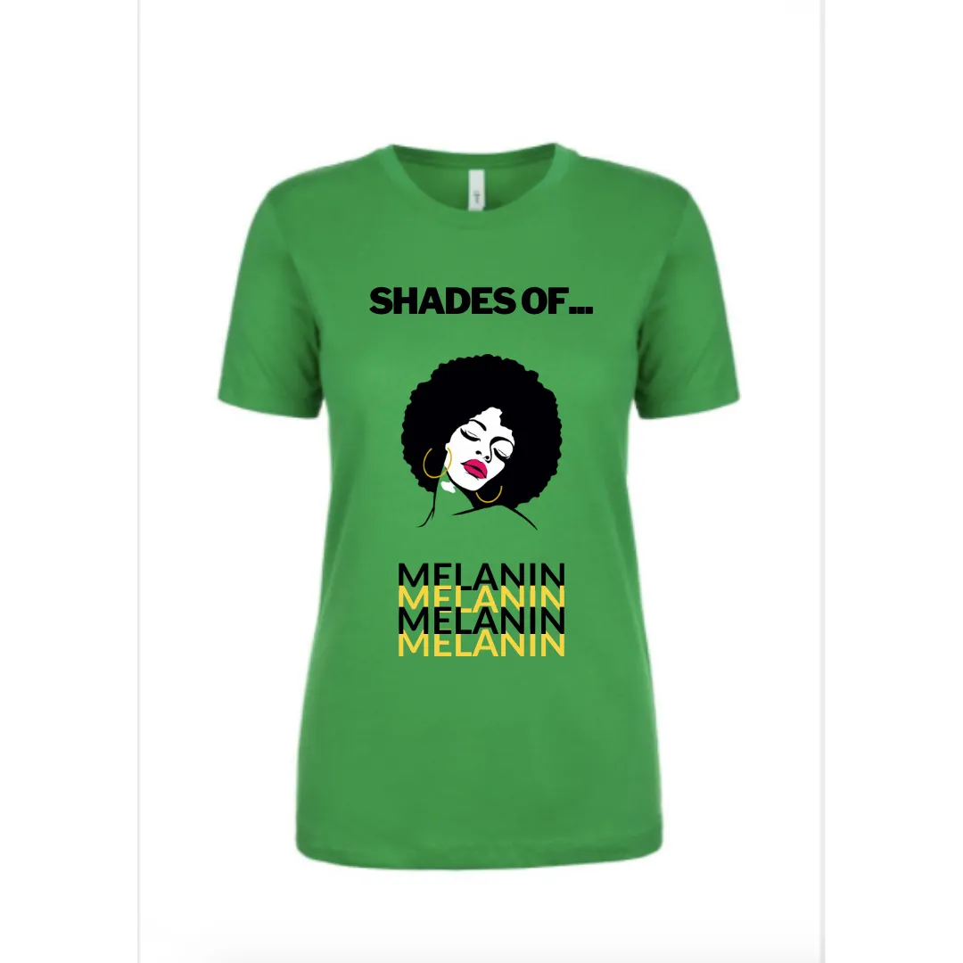 Black Beauty, (Shades of Melanin), African Goddess, Casual Afrocentric Tee Shirt For Women