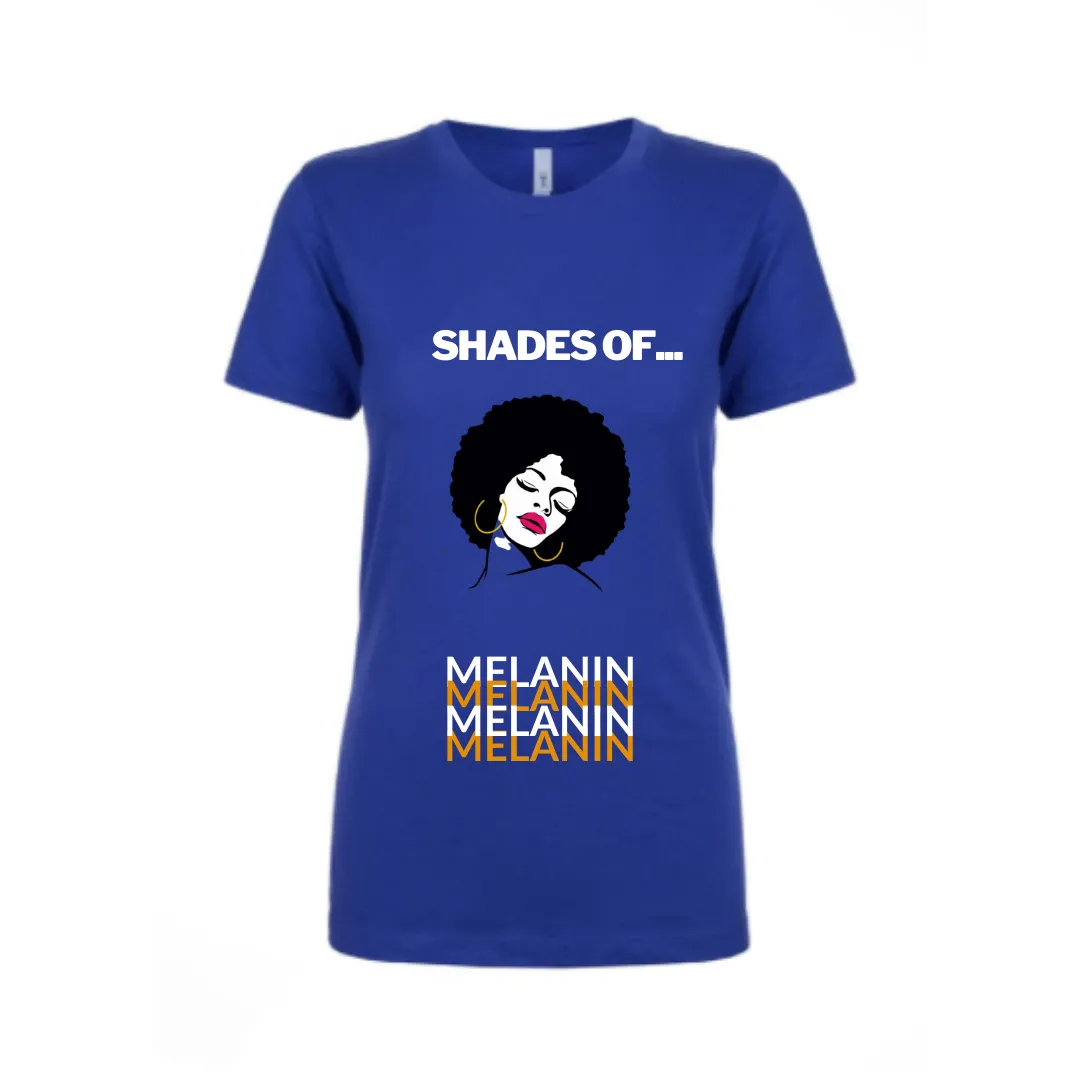 Black Beauty, (Shades of Melanin), African Goddess, Casual Afrocentric Tee Shirt For Women