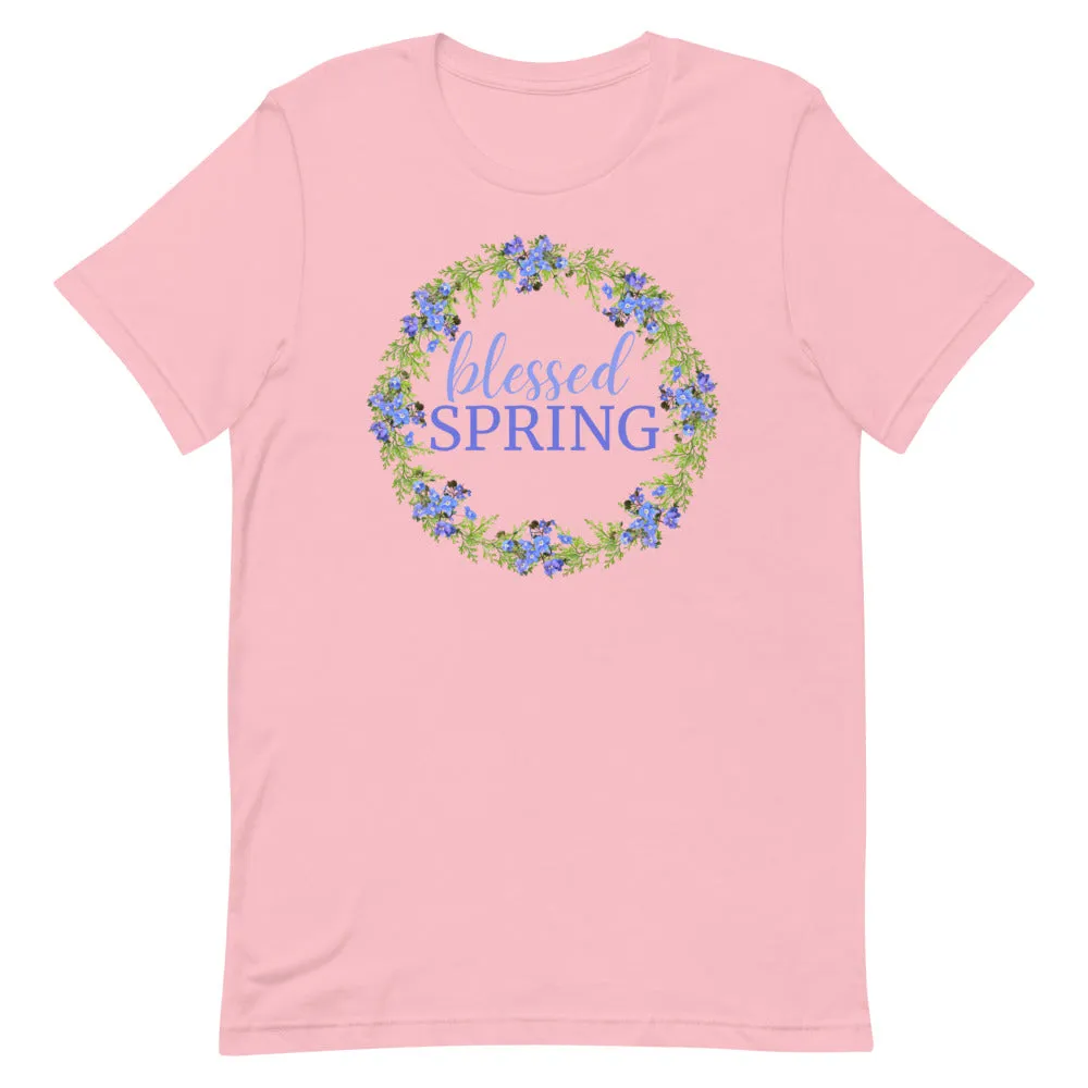 blessed SPRING Floral Wreath T-Shirt (Light Colors)