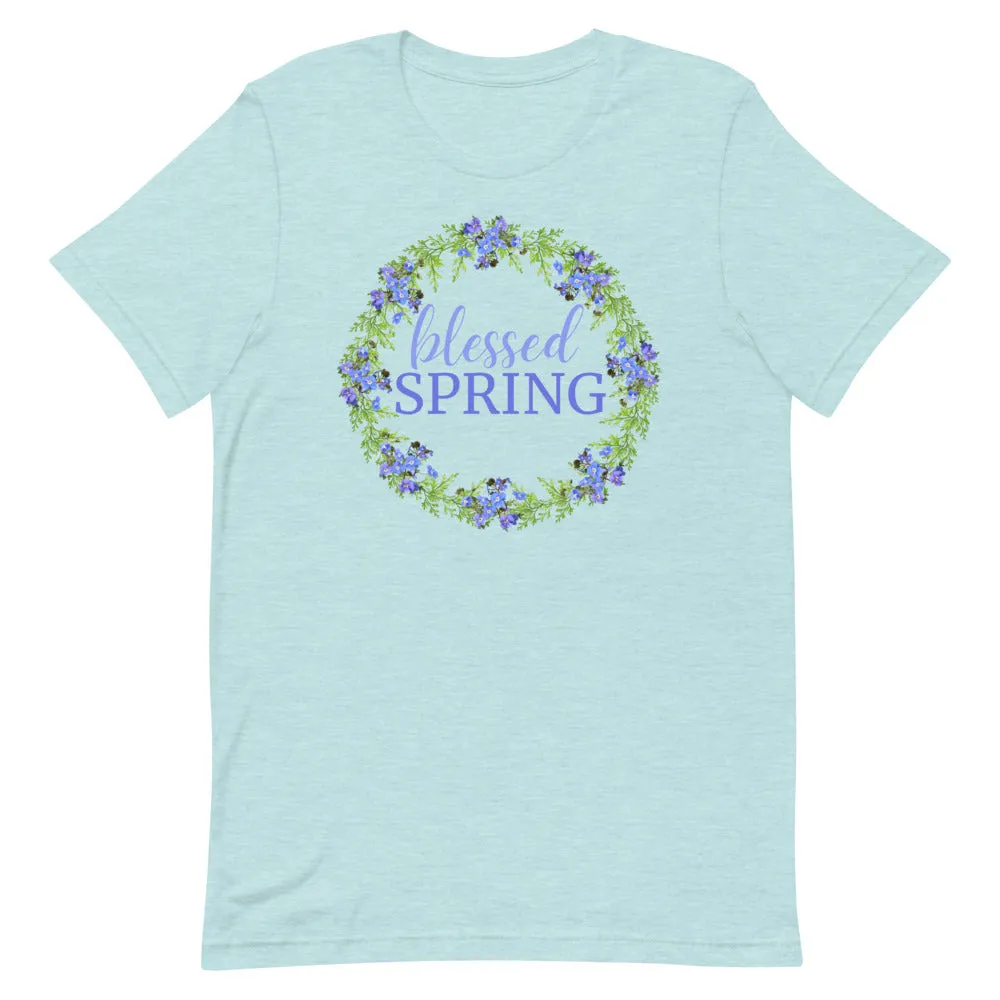 blessed SPRING Floral Wreath T-Shirt (Light Colors)