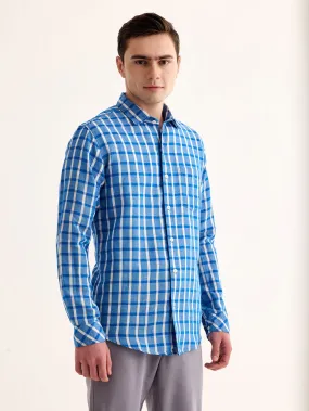 Blue Checked Linen Shirt