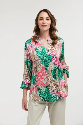 Boho Shirt Emerald Pink