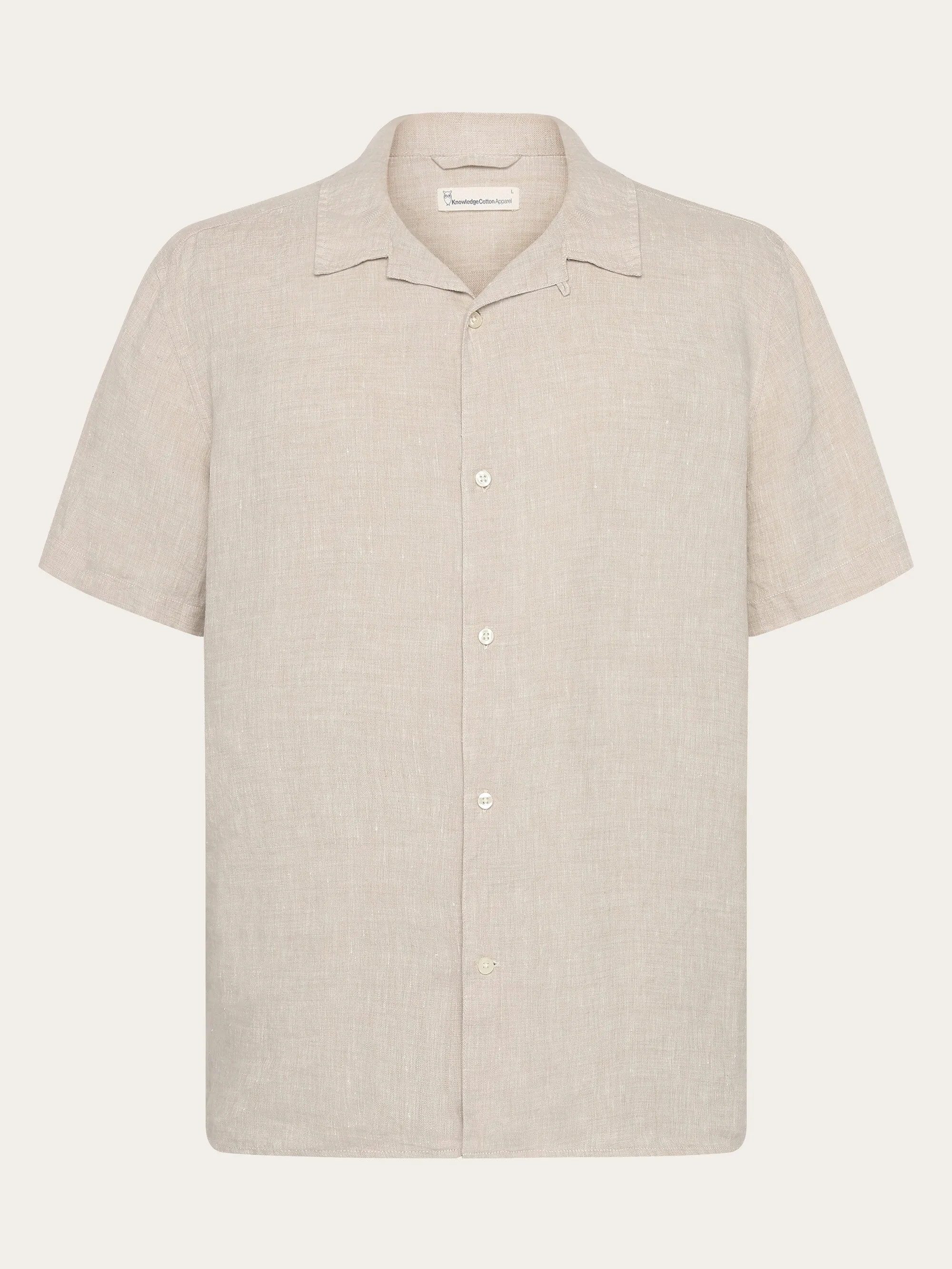 Box fit short sleeved linen shirt - Light feather gray