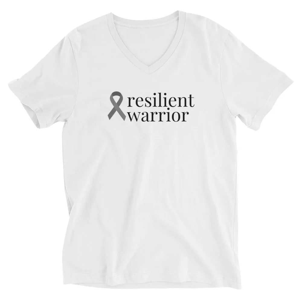 Brain Cancer "resilient warrior" V-Neck T-Shirt