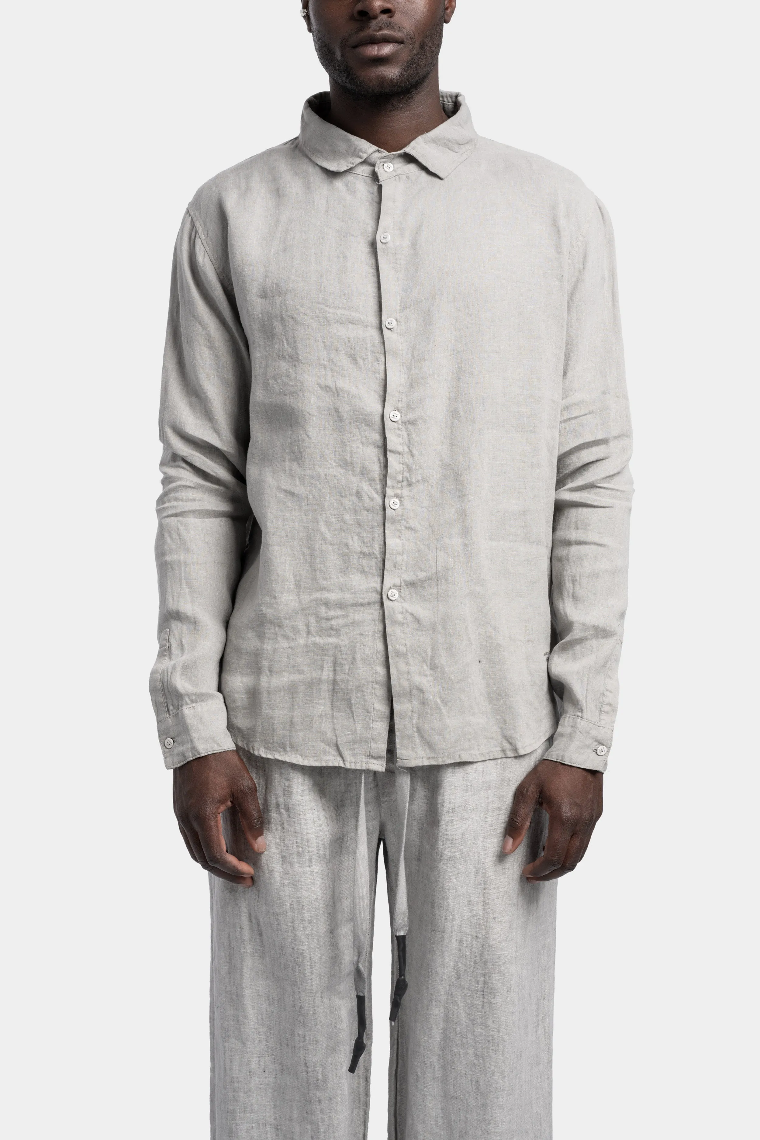 Button up linen shirt, Light Grey