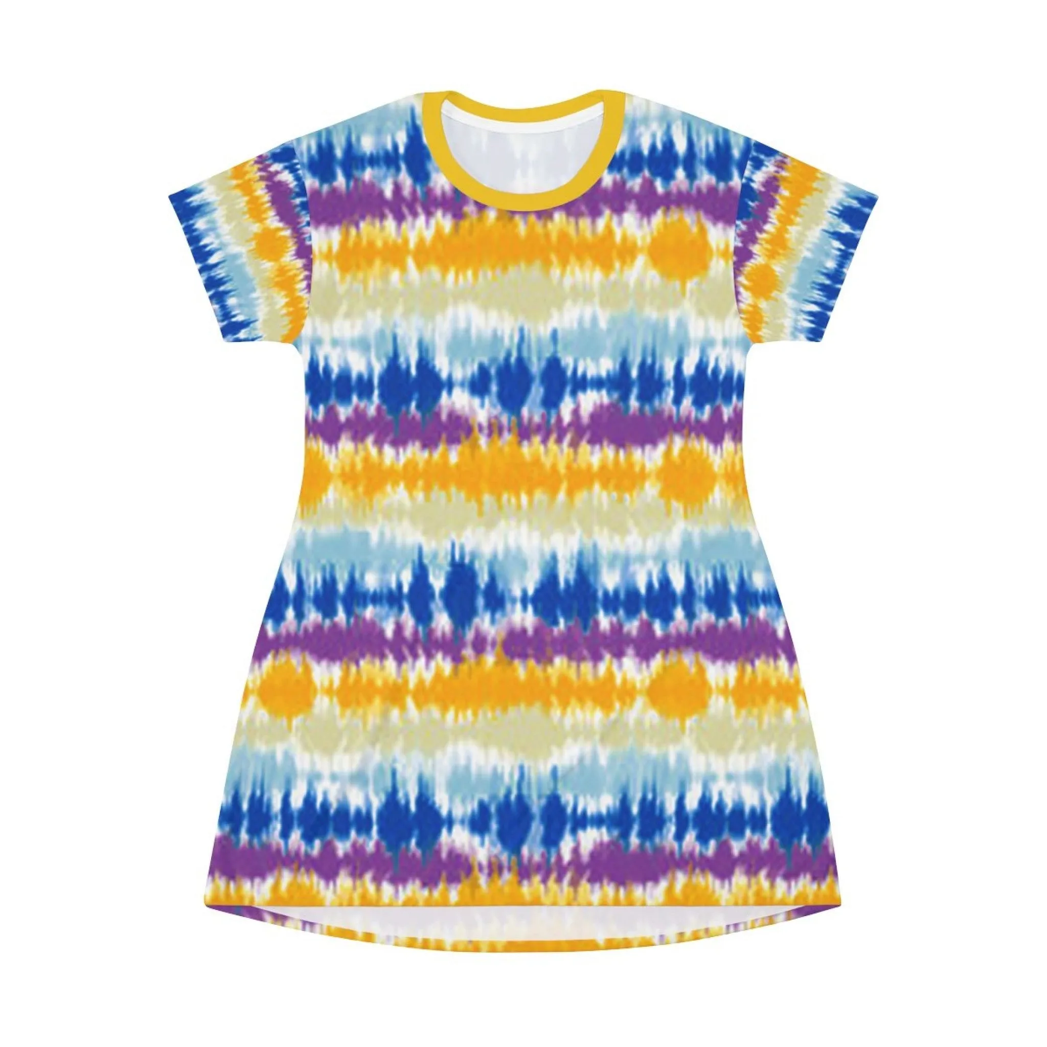 Bynelo Tie And Dye Striped Print T-shirt Dress