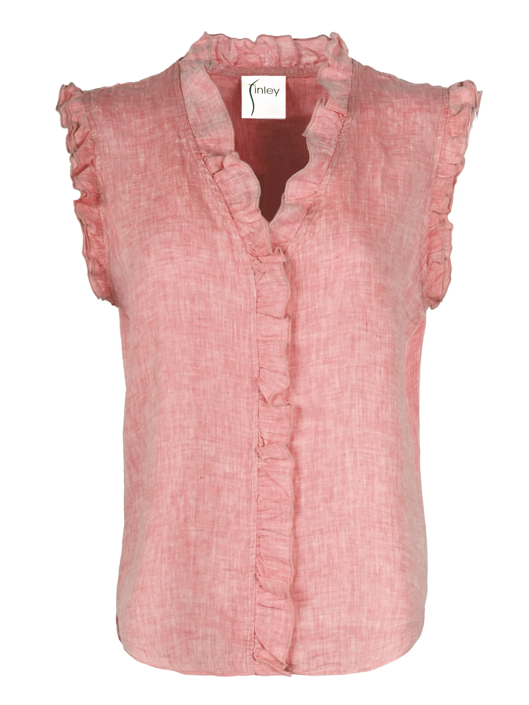 Byrdee Shirt Washed Linen Peachy Rose Pink