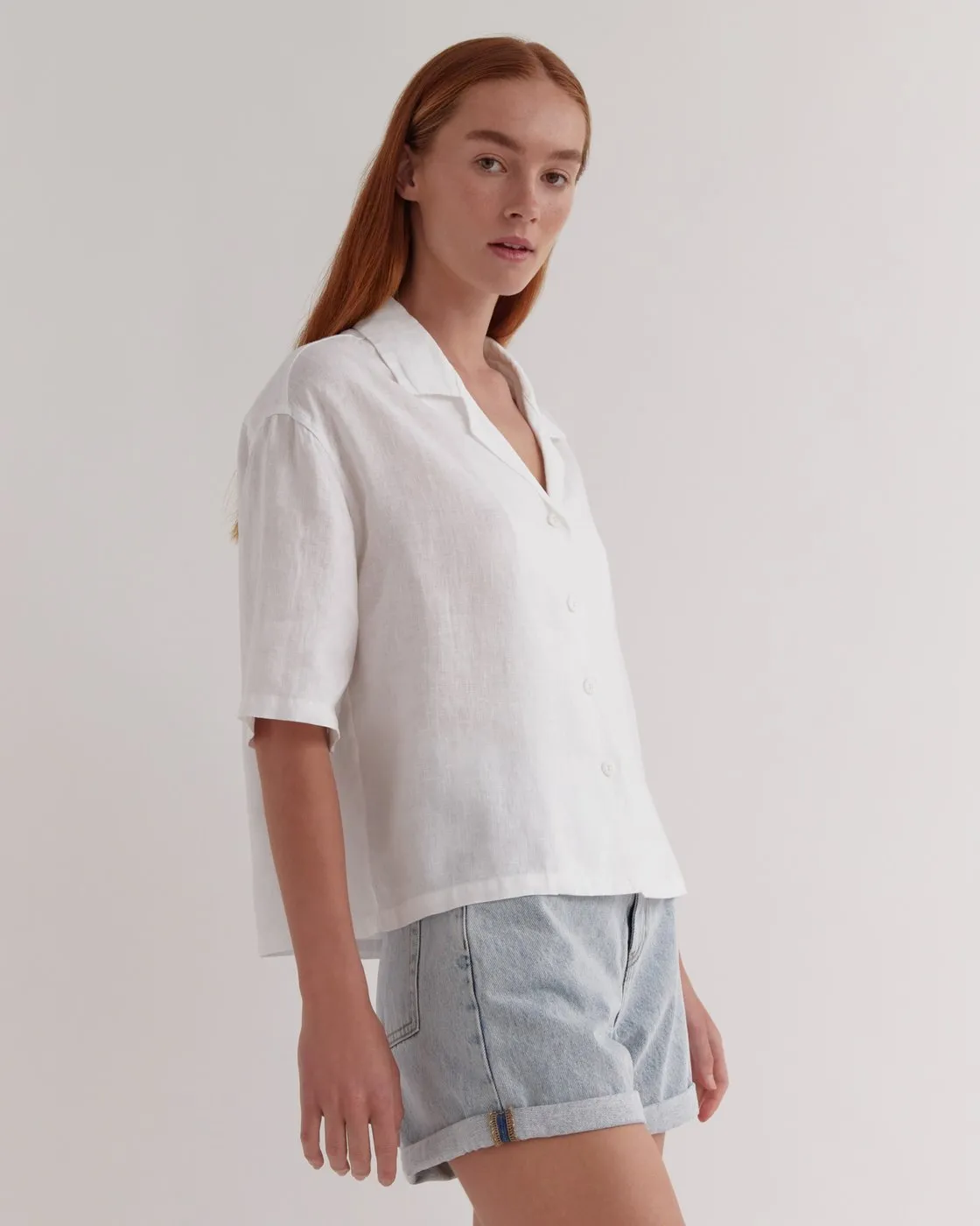 Caley Linen Shirt White