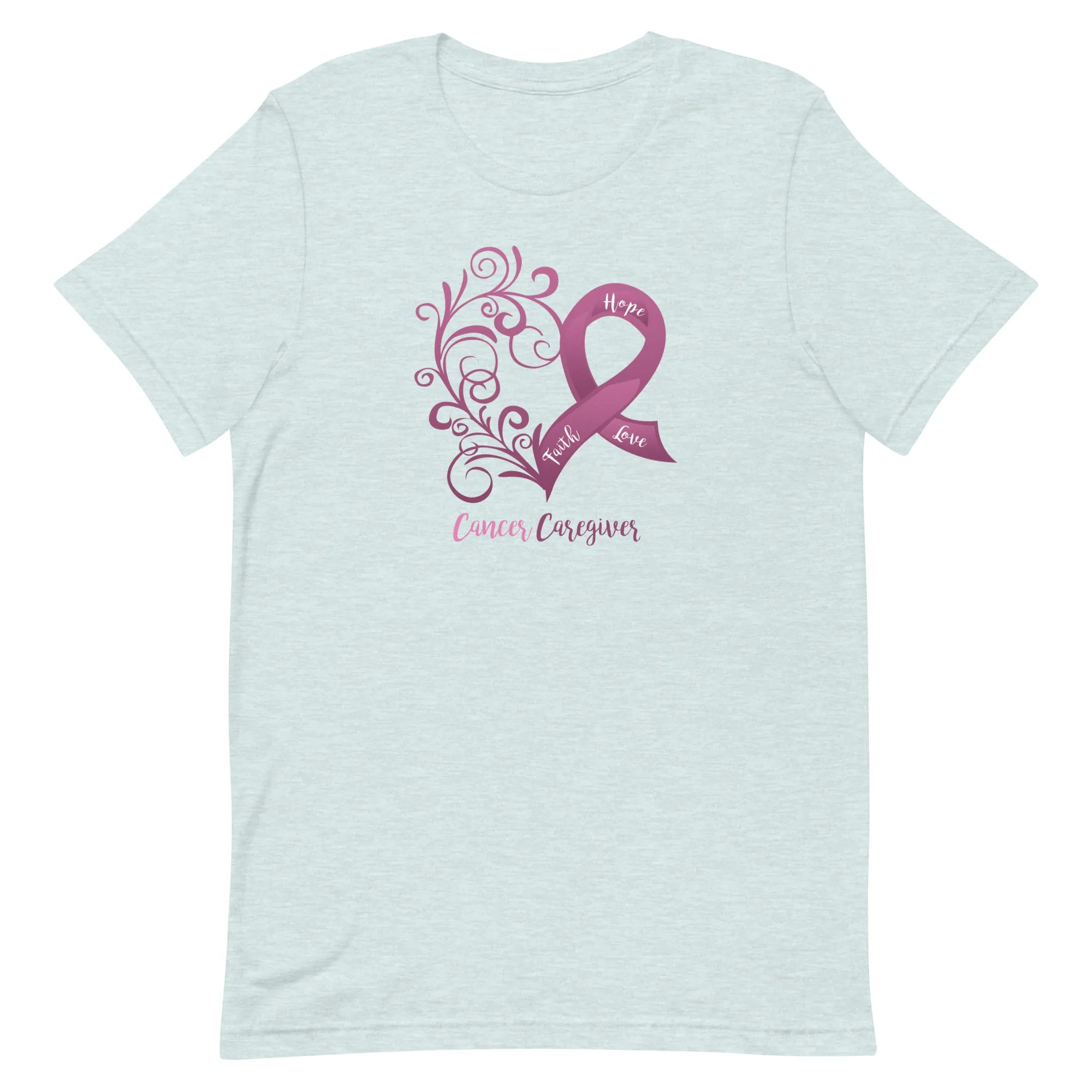 Cancer Caregiver Heart T-Shirt - Light Colors