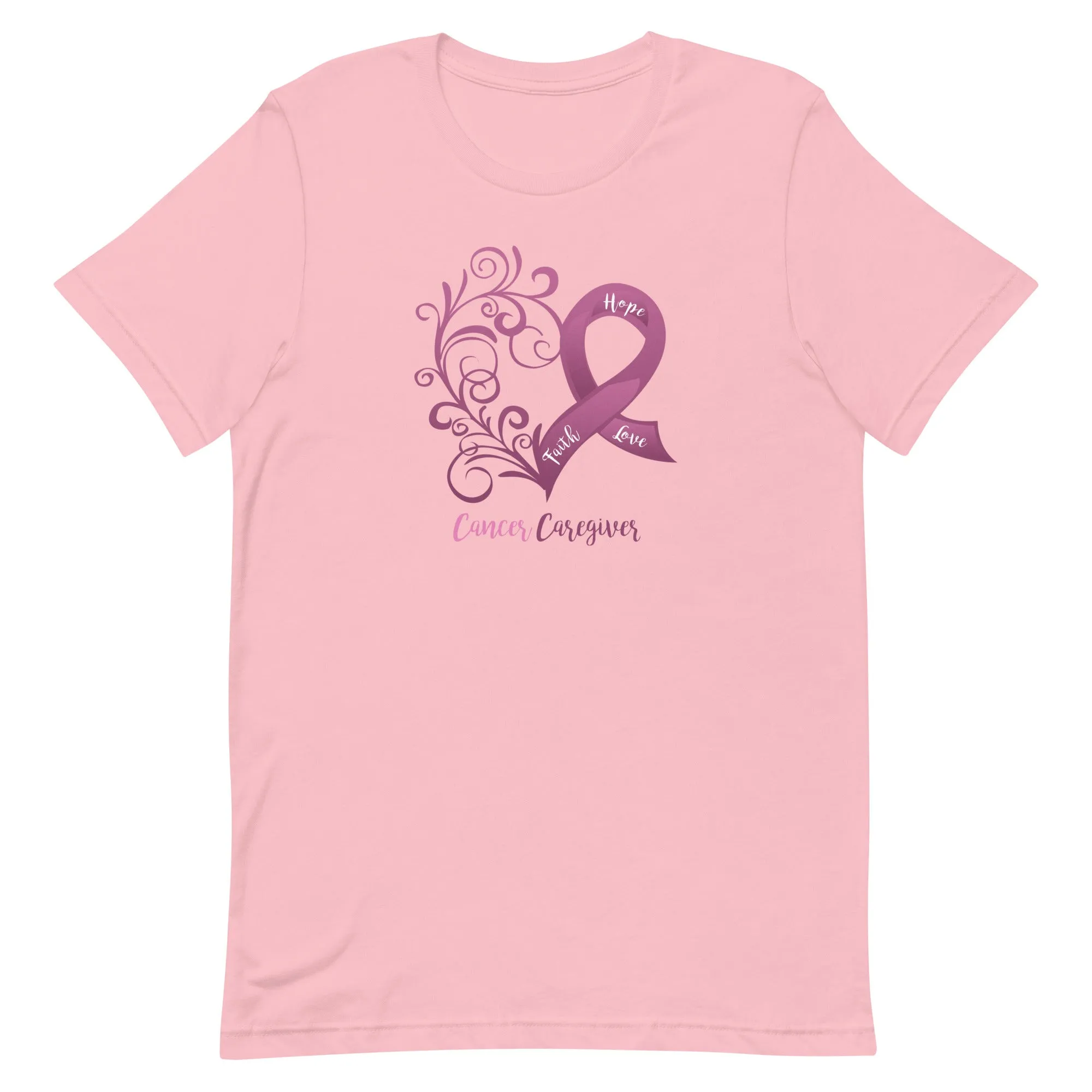 Cancer Caregiver Heart T-Shirt - Light Colors