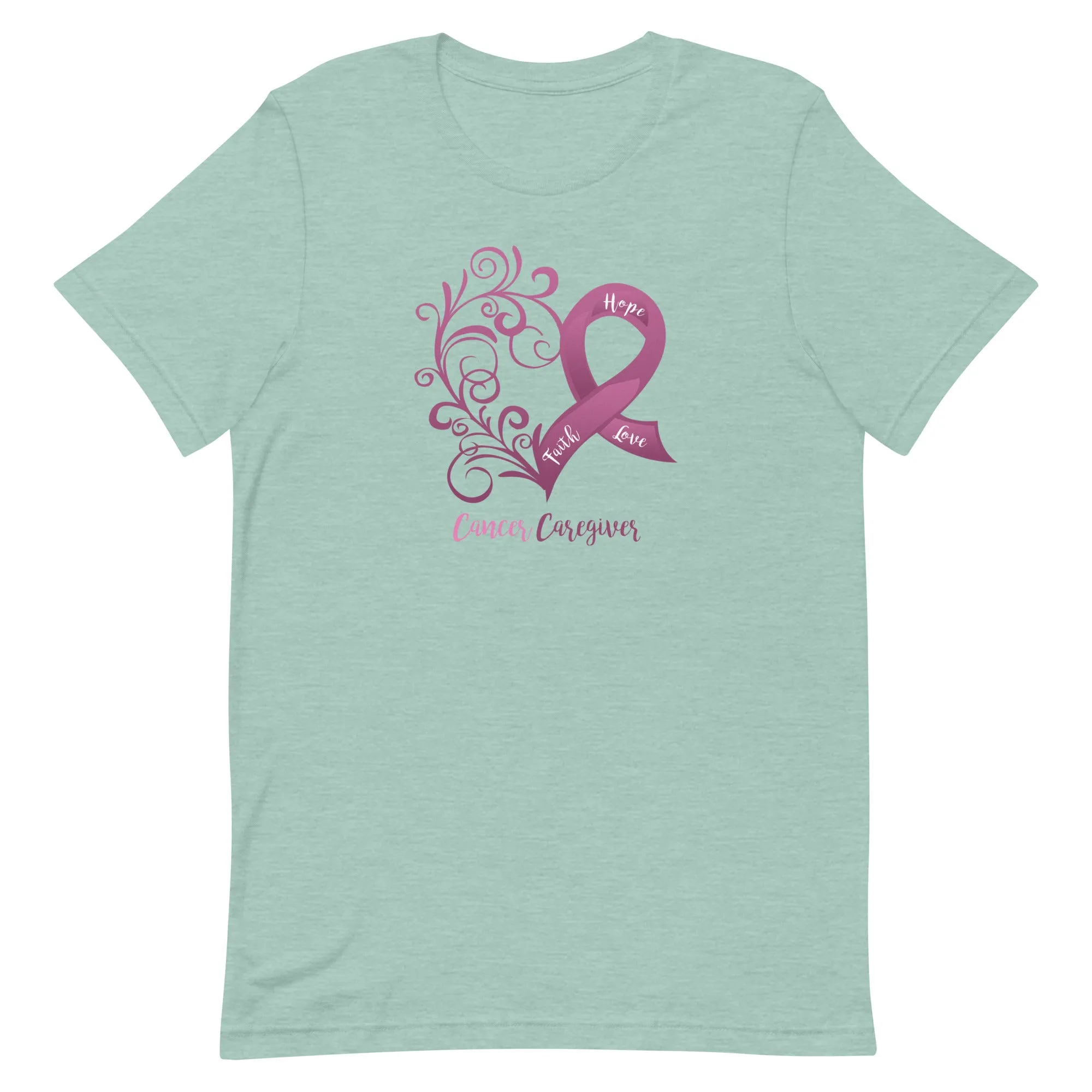 Cancer Caregiver Heart T-Shirt - Light Colors