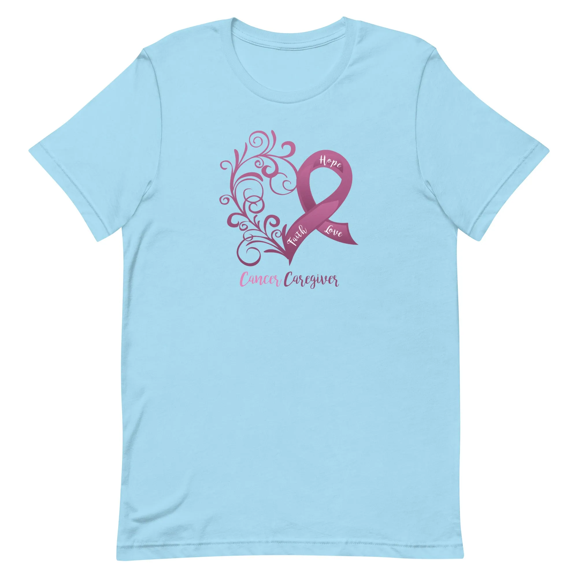 Cancer Caregiver Heart T-Shirt - Light Colors