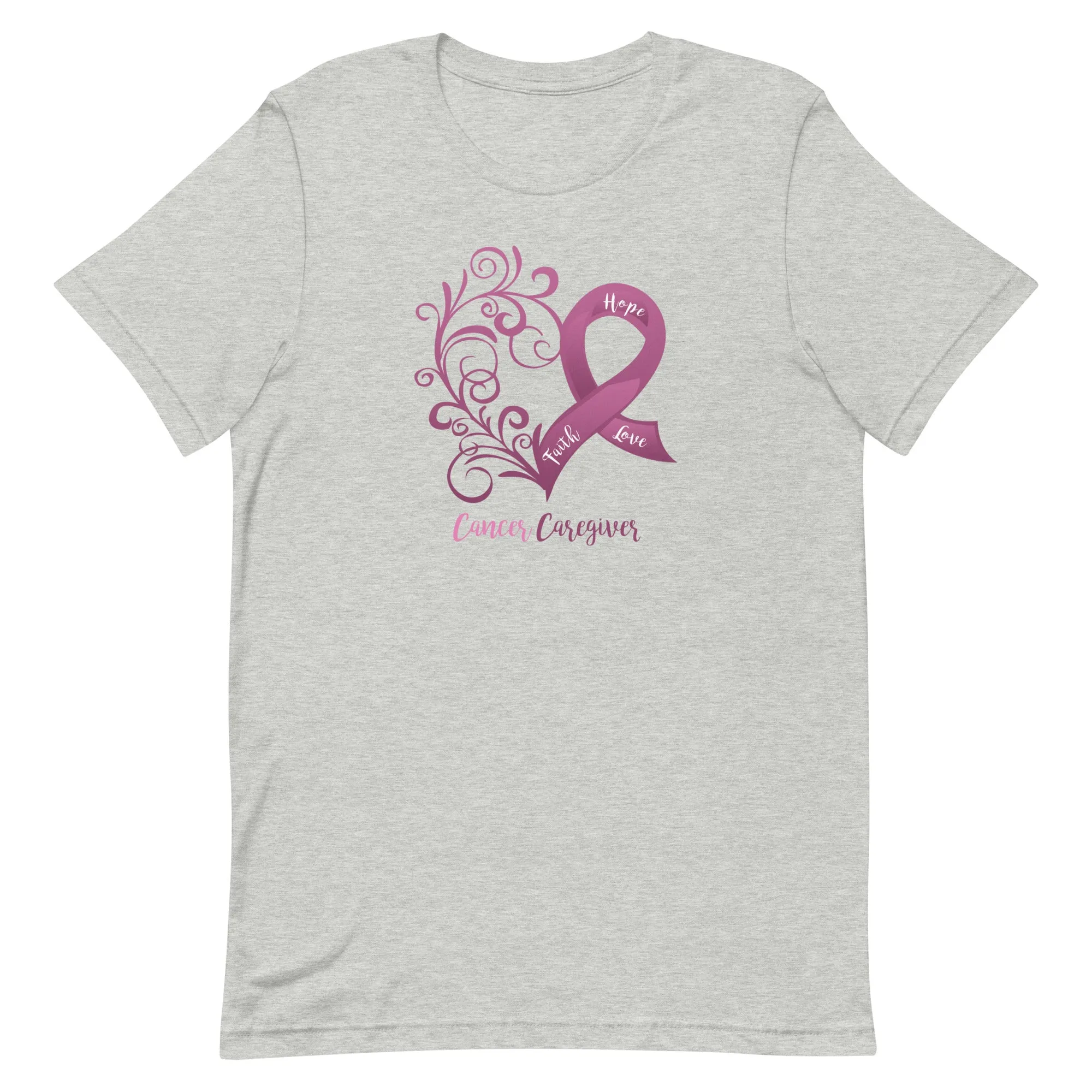 Cancer Caregiver Heart T-Shirt - Light Colors