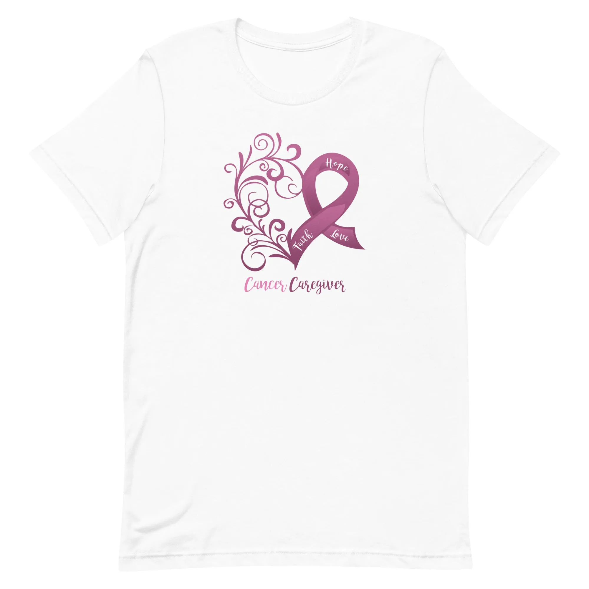 Cancer Caregiver Heart T-Shirt - Light Colors