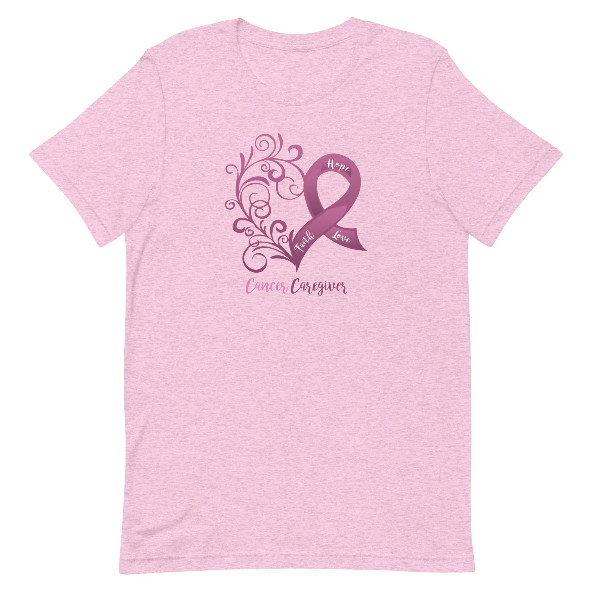 Cancer Caregiver Heart T-Shirt - Light Colors