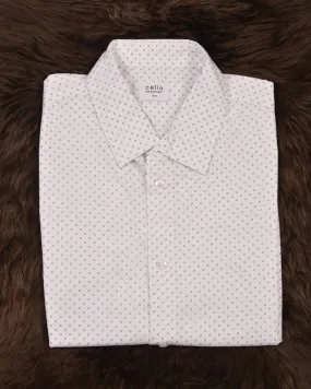 CELIO Printed Shirt with Button-Down Collar White Slim Fit