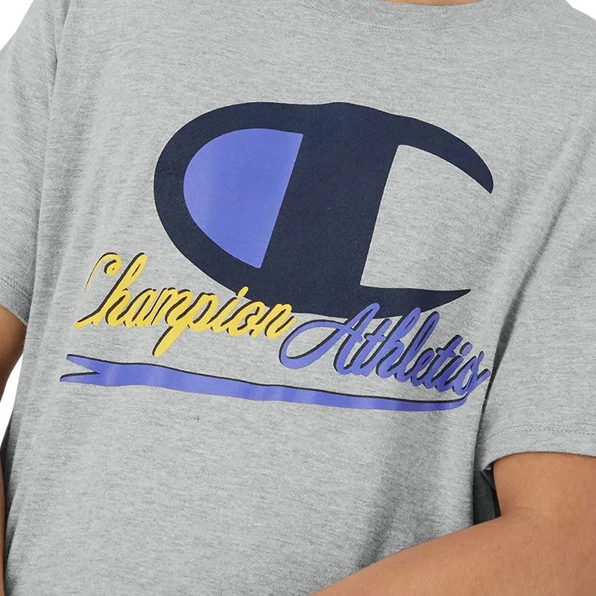 Champion Classic Athletics Logo Graphic T-Shirt - Heather Grey