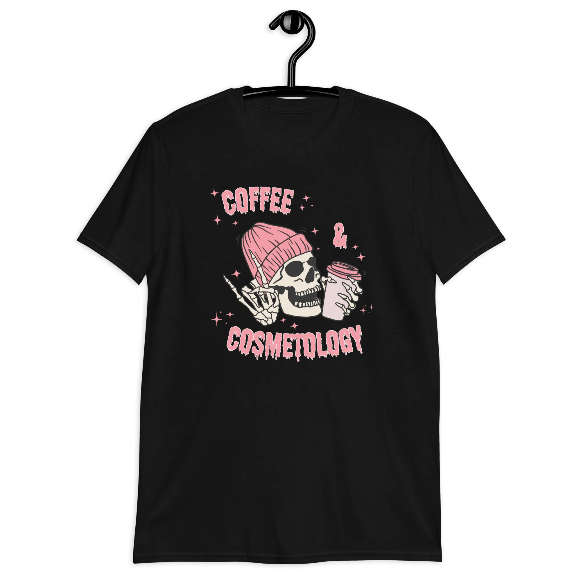 Coffee & Cosmetology Skeleton Unisex Stylist T-Shirt