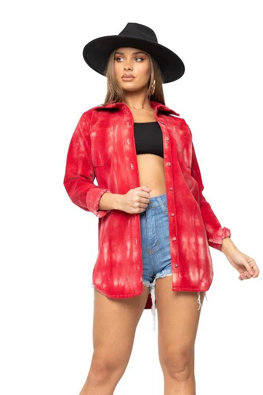 Corduroy Top in Red